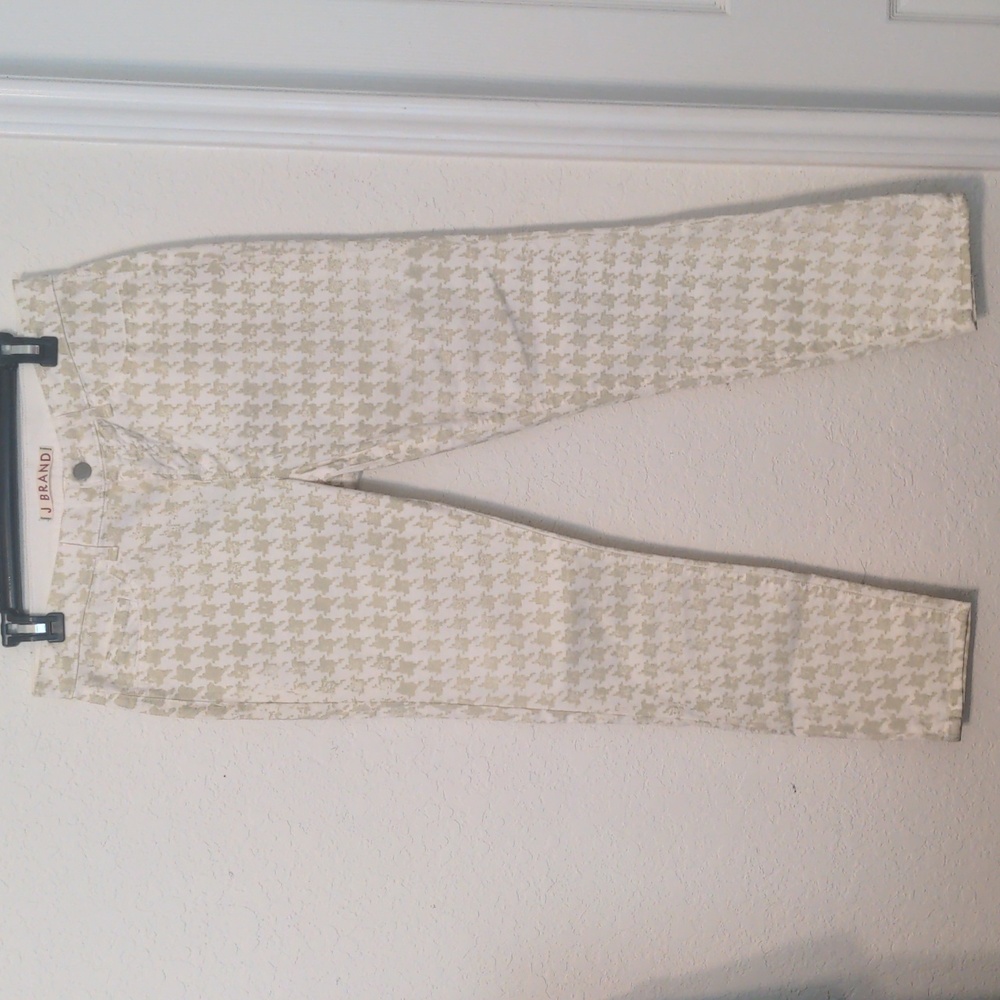 J Brand Olive Green & White Straight Leg Jeans. Size 30